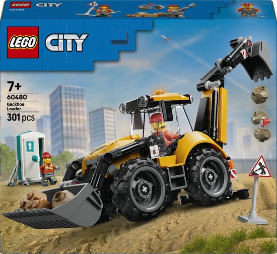LEGO® City Gele Graaflaadmachine met Werkende Laadschop en Graafarm - Bouwspeelgoed voor Kinderen die van Trucks en Bouwsets Houden - Cadeautip voor Jongens en Meisjes Vanaf 7 Jaar - 60480 van Merkloos