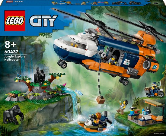 LEGO City Jungleonderzoekers: helikopter bij de basis set 60437 van LEGO