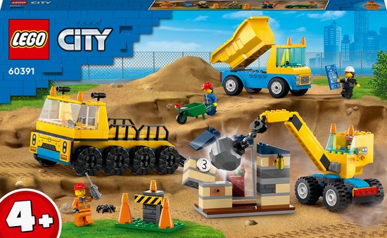 LEGO City Kiepwagen, bouwtruck en sloopkraan Voertuigen Speelgoed - 60391 van Merkloos