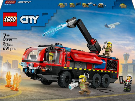 LEGO® City Luchthaven Brandweertruck - Reddingsvoertuig - Modelbouwset voor Jongens en Meisjes Vanaf 7 Jaar - Speelgoedvoertuig voor Blusoperaties met 4 Minifiguren van Brandweerlieden - Cadeautip voor Kinderverjaardagen - 60499 van Merkloos