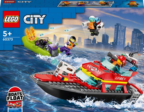 LEGO City Reddingsboot Brand Speelgoed voor Kinderen - 60373 van LEGO