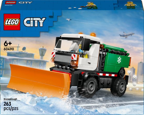LEGO® City Sneeuwploeg Speelgoedtruck - Modelbouwset voor Jongens en Meisjes Vanaf 6 Jaar - Minifiguur van Chauffeur - Speelgoedsneeuwploeg met Zoutstrooifunctie - Cadeautip voor Kinderverjaardagen - 60490 van Merkloos