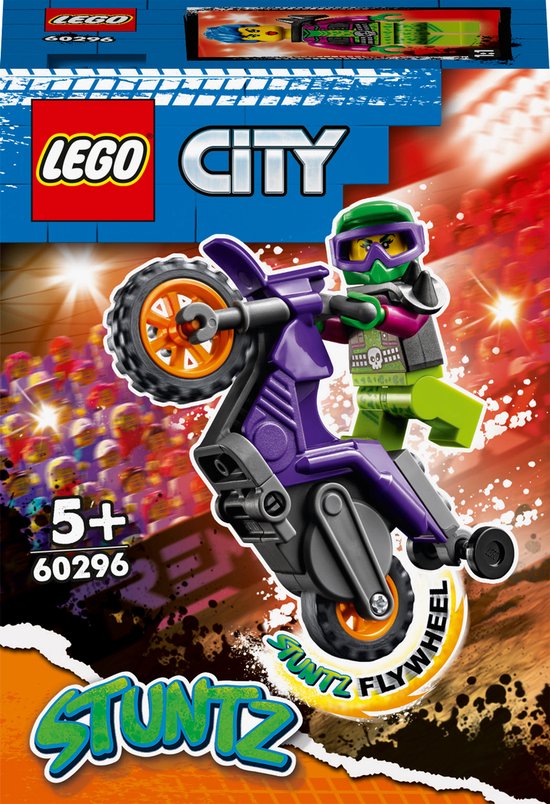 Lego City Stuntz 60296 Wheelie Stuntmotor van LEGO