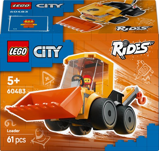 LEGO® City Voertuigen – Bouwlader - Minibouwvoertuig voor Kinderen, Jongens en Meisjes Vanaf 5 Jaar - Met Junior minifiguur van een Bouwvakker - Creatieve Cadeautip voor Verjaardagen en Feestdagen - 60483 van Merkloos