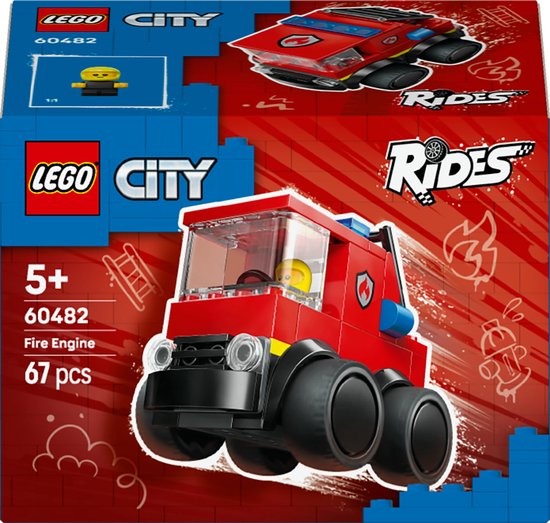 LEGO® City Voertuigen – Brandweerwagen - Bouwset met Minivoertuig en Junior Minifiguur van een Brandweerman - Speelgoedauto voor Kinderen, Jongens en Meisjes Vanaf 5 Jaar - Klein Cadeautje voor een Verjaardag - 60482 van Merkloos