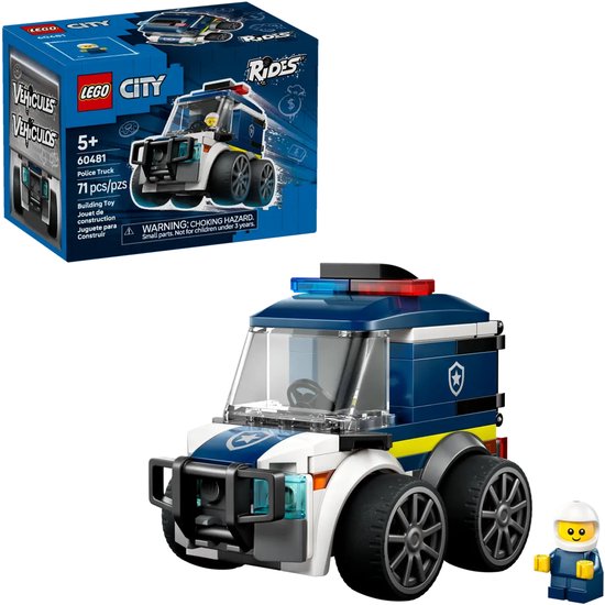 LEGO® City Voertuigen – Politiewagen - Bouwset met Minivoertuig en Junior Minifiguur van een Politieagent - Speelgoedauto voor Kinderen, Jongens en Meisjes Vanaf 5 Jaar - Klein Cadeautje voor een Verjaardag - 60481 van Merkloos