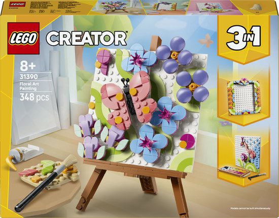 LEGO® Creator 3in1 Bloemenschilderij - Bouwset voor Creatieve Kinderen, Maak een Schilderij, Fotolijstje of Schets met een Flamingo - Cadeau voor Meisjes en Jongens Vanaf 8 Jaar - 31390 van Merkloos