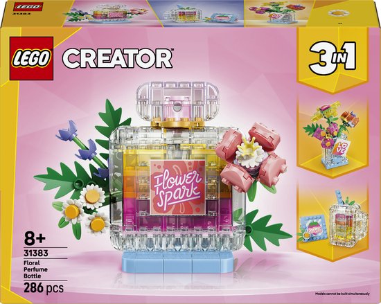 LEGO® Creator 3in1 Parfumfles met Bloemen - Bouwspeelgoed met 3 Mogelijkheden - Maak een Parfumfles, Bloemenvaas of Smoothie - Cadeautje voor Kinderen Vanaf 8 Jaar - 31383 van Merkloos