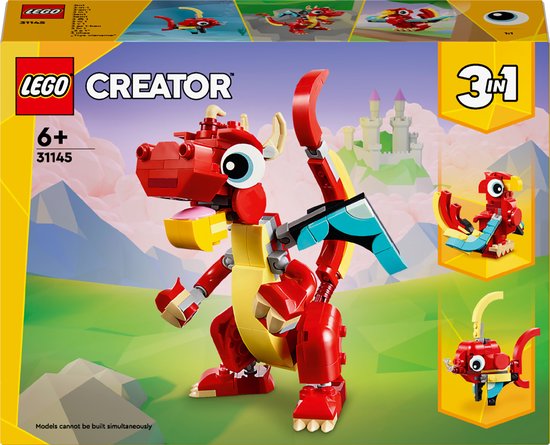 LEGO Creator 3in1 Rode draak - 31145 van Merkloos