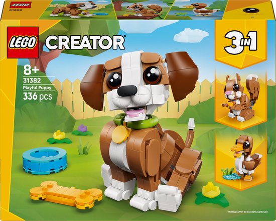 LEGO® Creator 3in1 Schattige dieren: Speelse Puppy - Dierenset - Bouw Om tot Eekhoorn of Eend - 31382 van Merkloos
