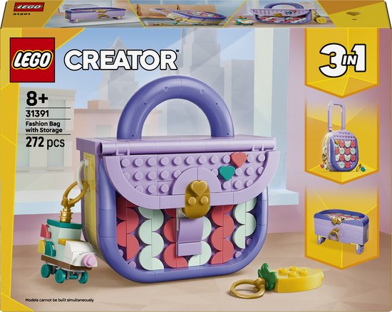 LEGO® Creator 3in1 Stijlvolle Tas met Opbergruimte - Bouwspeelgoed met 3 Bouwmogelijkheden - Handtas, Koffer of Opbergdoosje - Cadeautip voor Kinderen Vanaf 8 Jaar - 31391 van Merkloos