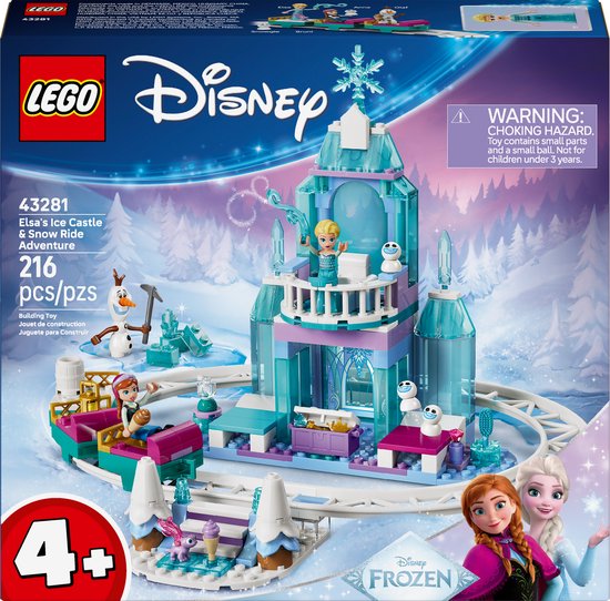 LEGO® ǀ Disney Frozen Elsa's IJskasteel en Sneeuwrit - Bouwset met Spoor en Kasteel - Figuren van Elsa en Anna - Doen Alsof - Fantasierijk Cadeau voor Kinderen Vanaf 4 jaar - 43281 van Merkloos