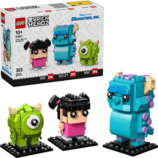 LEGO Disney Pixar Monsters, INC Brickheadz 40861 - Figuren van Sulley, Mike en Boe van Merkloos
