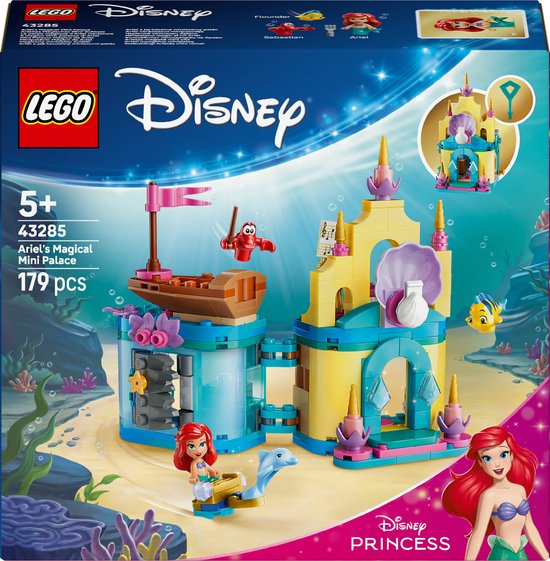 LEGO® ǀ Disney Princess Ariëls Magische Minipaleis - De Kleine Zeemeermin Speelset - Bouwbaar Speelgoedkasteel - 3 Personages - Cadeautip voor Kinderen Vanaf 5 Jaar - 43285 van Merkloos