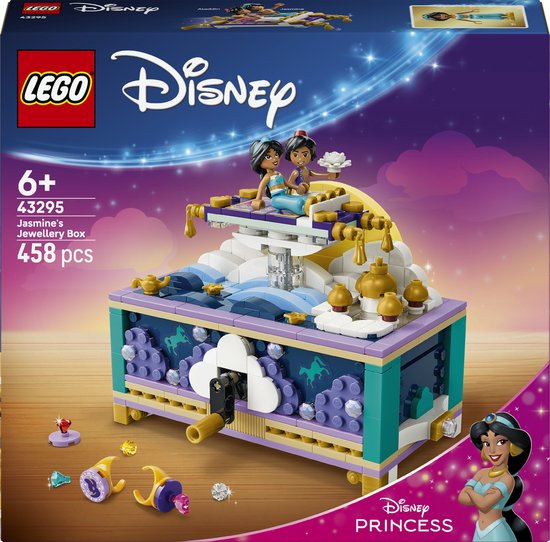 LEGO® ǀ Disney Princess Jasmines Sieradendoos - Bouwspeelgoed voor Kinderen met Vliegend Tapijt, Aladdin en Jasmine - Leuke Cadeautip voor Meisjes en Jongens Vanaf 6 Jaar - 43295 van Merkloos
