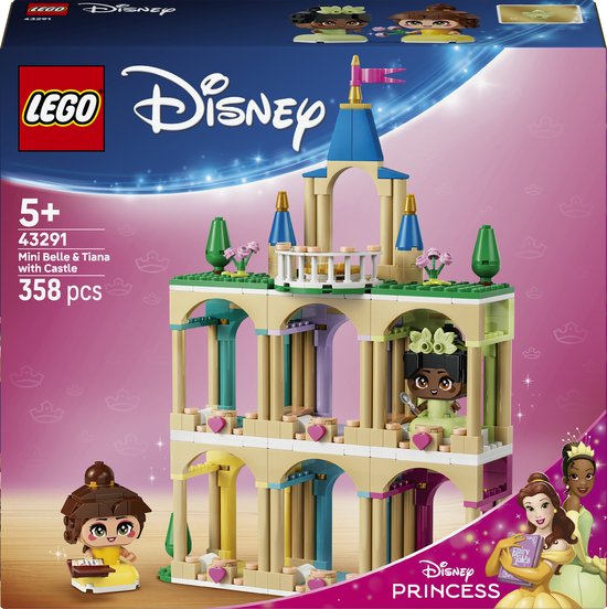 LEGO® ǀ Disney Princess Mini Belle en Tiana met Kasteel - Bouwspeelgoed - Kasteelspeelset - Fantasierijk Disney Princess Cadeau voor Kinderen Vanaf 5 Jaar - 43291 van Merkloos