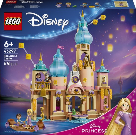 LEGO® ǀ Disney Princess Rapunzels Kasteel, Bouw- en Speelset, 5 Personages uit Disney's Tangled - Rapunzel Minipoppetje en Pascal - Cadeautip voor Kinderen Vanaf 6 Jaar - 43297 van Merkloos