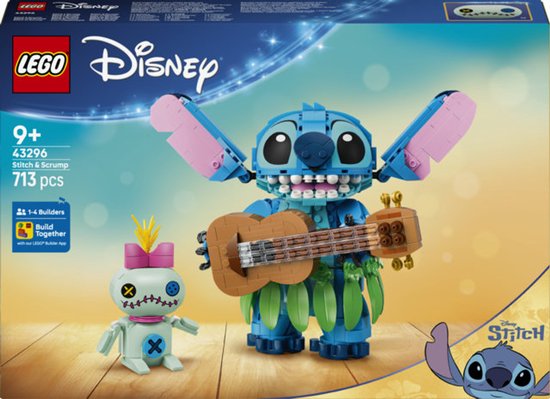 LEGO® ǀ Disney Stitch en Scrump - Bouwset voor Spelen en Neerzetten - Verstelbare Speelgoedfiguren van Stitch en Scrump - Cadeautip voor Meisjes en Jongens Vanaf 9 Jaar - 43296 van Merkloos