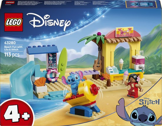 LEGO® ǀ Disney Strandplezier met Lilo en Stitch - Bouwset voor Jonge Kinderen - Speelset met Disney's Lilo en Stitch - Leuke Cadeautip voor Meisjes en Jongens Vanaf 4 Jaar - 43280 van Merkloos