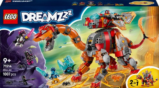 LEGO® DREAMZzz™ Dinoruimteschip Dinosaurusbouwset - Ruimtespeelgoed voor Kinderen Vanaf 9 Jaar - 2-in-1 Bouwset met Stegosaurus, Brontosaurus en 4 Minifiguren - Cadeautip - 71514 van Merkloos