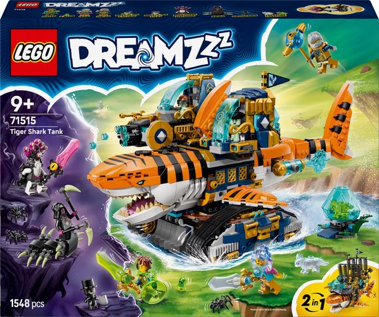 LEGO® DREAMZzz™ Tijgerhaaitank - Bouwset voor Kinderen Vanaf 9 Jaar - Fantasiespeelset met 2 Bouwmogelijkheden - Tijgerhaaitank met 5 Minifiguren - Verjaardagscadeau - 71515 van Merkloos