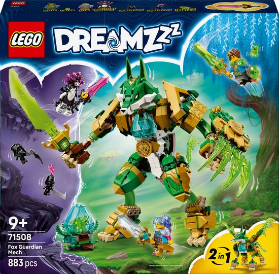 LEGO® DREAMZzz™ Vossenmecha Speelgoed - Bouwset voor Kinderen Vanaf 9 Jaar - 2-in-1 Bouwmogelijkheden met Vos, 3 Minifiguren en 3 Wezens - Leuk Verjaardagscadeau - 71508 van Merkloos