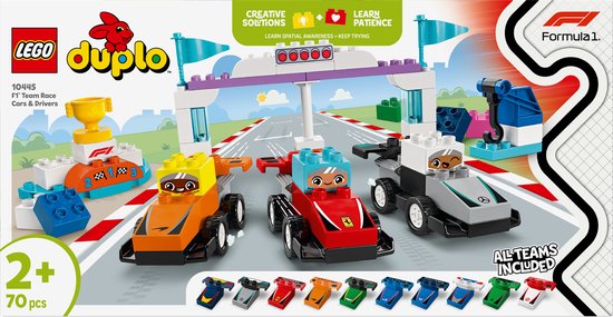 LEGO DUPLO Stad F1® team racewagens en coureurs - 10445 van LEGO