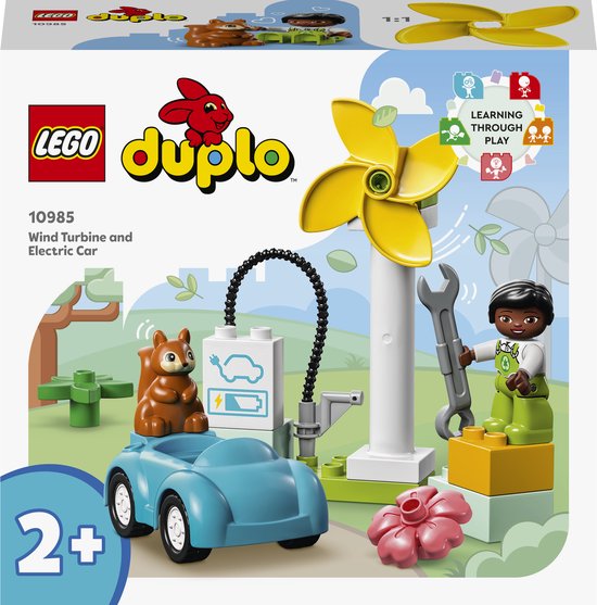 LEGO DUPLO Stad Windmolen en Elektrische Auto Set - 10985 van LEGO