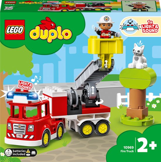 LEGO DUPLO Town Brandweerauto, Educatief Peuter Speelgoed met Dierenfiguur - 10969 van LEGO