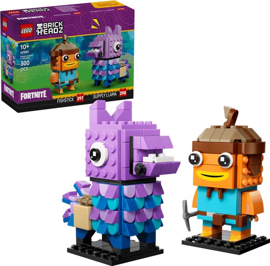 LEGO Fortnite Brickheadz 40881 - Supply Llama en Fishstick figuren van Merkloos