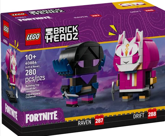LEGO Fortnite Brickheadz 40884 - Drift en Raven figuren van LEGO