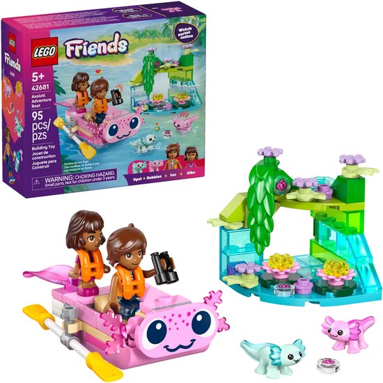 LEGO® Friends Axolotlavontuur - 1 Minipoppetje, 1 Micropoppetje, 2 Axolotlfiguren - Miniboot met Reddingsvesten om te Doen Alsof - Voor Meisjes en Jongens Vanaf 5 Jaar - Cadeautip voor Kinderen - 42681 van Merkloos