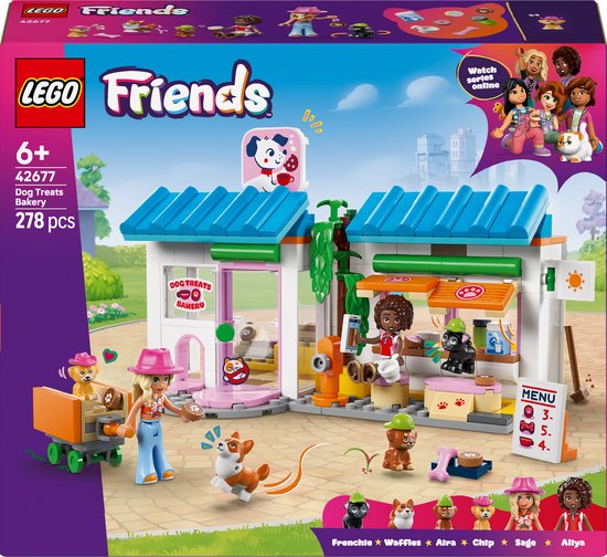 LEGO® Friends Bakkerij voor Hondensnacks - Bouwspeelgoed met 2 Minipoppetjes en 4 Speelgoedhondjes - Oven, Koelkast, Koffiezetapparaat, Dierenreismand - Cadeau voor Meisjes, Jongens en Dierenliefhebbers Vanaf 6 Jaar - 42677 van Merkloos