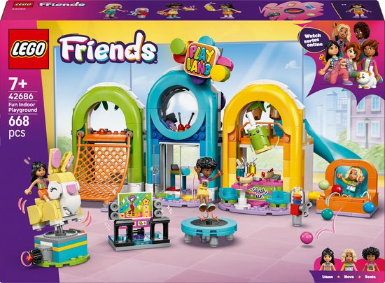 LEGO® Friends Binnenspeeltuin fantasiespeelgoedset - Met 3 Minipoppetjes, Ballenbak, Konijnenattractie, Carrousel, Aliendecoratie - Cadeau voor Meisjes, Jongens en Kinderen Vanaf 7 Jaar – 42686 van Merkloos