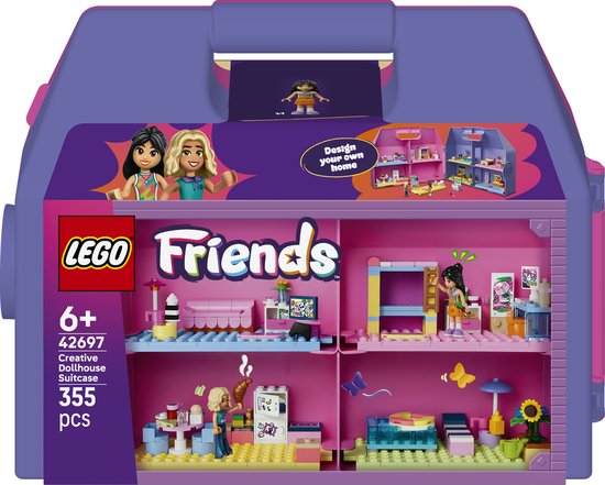 LEGO® Friends Creatieve Poppenhuiskoffer - Bouwset voor Kinderen Vanaf 6 Jaar - Poppenhuis voor Rollenspellen met 8 Kamers en 2 Minipoppetjes - Leuke Cadeautip voor Meisjes en Jongens - 42697 van Merkloos