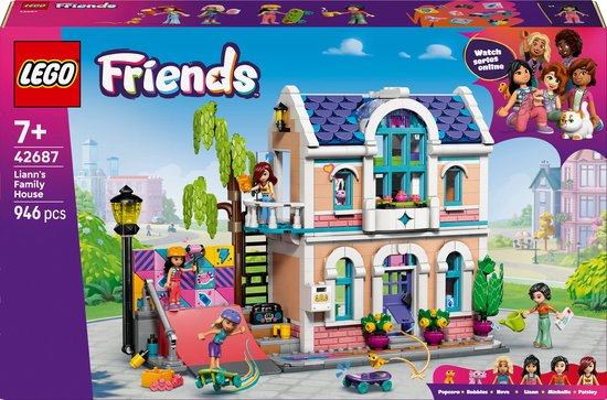 LEGO® Friends Lianns Huis Bouwspeelgoed - Poppenhuis met 4 Minipoppetjes, Gekko en Axolotl - Keuken, Slaapkamer, Balkon, Tuin, Skatebaan - Cadeau voor Meisjes, Jongens en Kinderen Vanaf 7 Jaar - 42687 van Merkloos