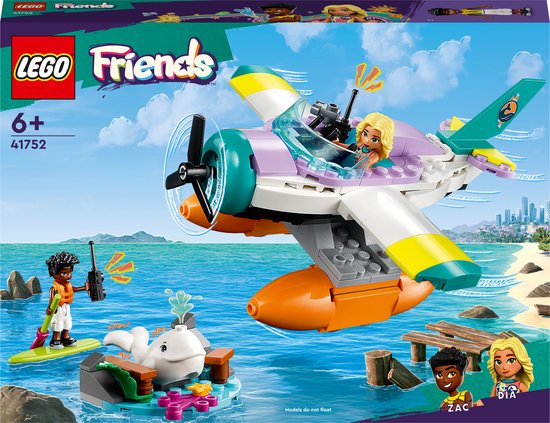 LEGO Friends Reddingsvliegtuig op zee Vliegtuig Speelgoed en Dieren Figuren Set - 41752 van LEGO