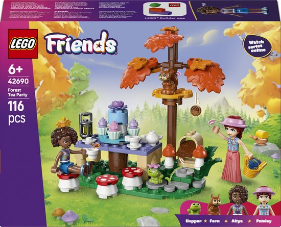LEGO® Friends Theekransje in het Bos Bouwset voor Kinderen Vanaf 6 Jaar - Fantasierijk Speelgoed met Natuurthema met 2 Minipoppetjes, een Kikker en een Eekhoorn - Cadeautip voor Meisjes en Jongens - 42690 van Merkloos