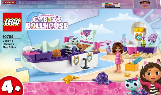 LEGO Gabby's Dollhouse Vertroetelschip van Gabby en Meerminkat - 10786 van LEGO