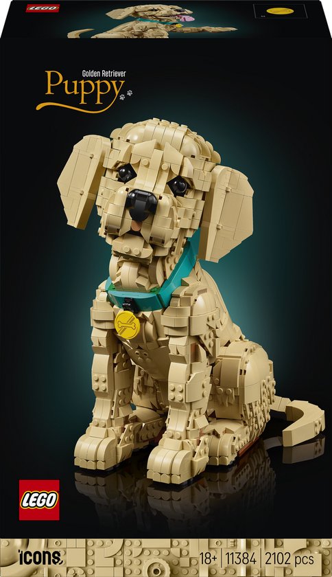 LEGO® Icons Golden Retriever Puppy - Decoratieve Dierenfiguur - Bouwset voor Volwassenen - 11384 van LEGO