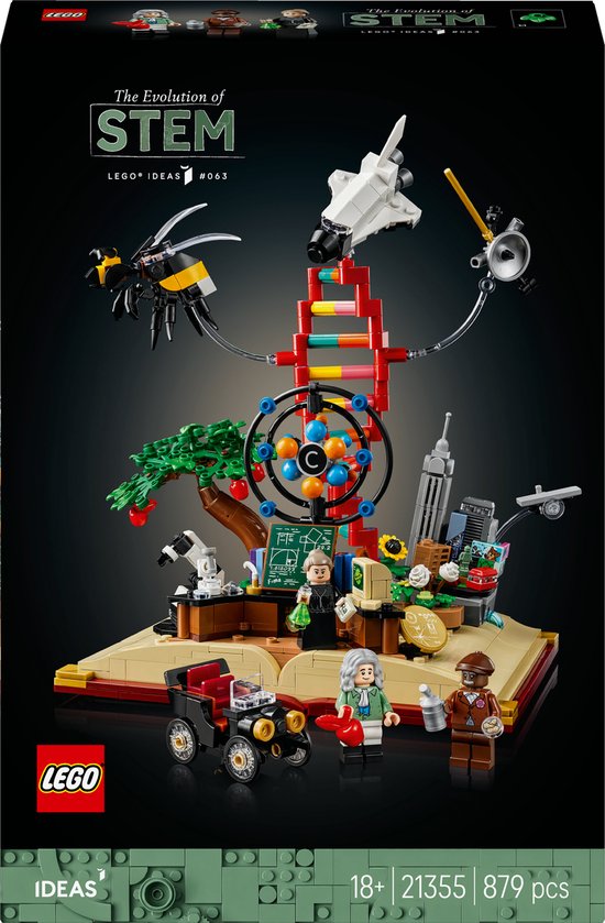 LEGO® Ideas De Evolutie van STEM, Wetenschappelijk Cadeau voor Volwassenen, Verzamelmodel met 3 Minifiguren Waaronder Marie Skłodowska-Curie 21355 van Merkloos