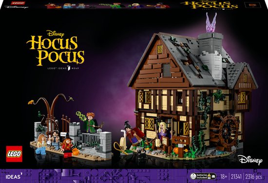 LEGO Ideas Disney Hocus Pocus: het huisje van de Sanderson-zussen Halloween Set voor Volwassenen - 21341 van LEGO