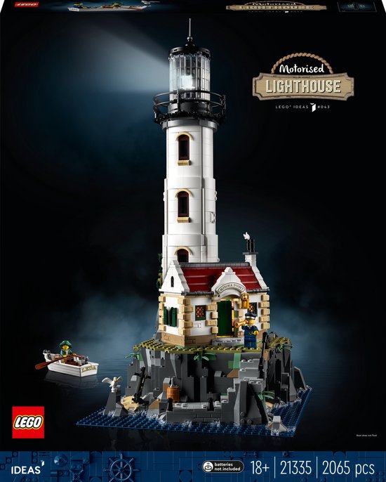 LEGO Ideas Gemotoriseerde vuurtoren met Lichtjes, Modelbouwset voor Volwassenen - 21335 van LEGO
