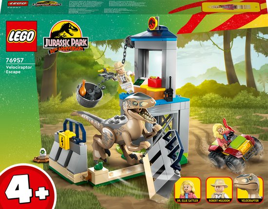 LEGO Jurassic World Jurassic Park Velociraptor ontsnapping Dinosaurus Speelgoed - 76957 van LEGO