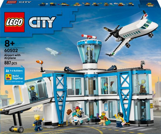 LEGO® Luchthaven met Vliegtuig - Speelgoedset met Vliegveldmodel voor Jongens, Meisjes en Fans van Speelgoedvliegtuigen - Bouwset voor 1 tot 4 Personen - 9 Minifiguren - Verjaardagscadeau voor Kinderen Vanaf 8 Jaar - 60502 van Merkloos