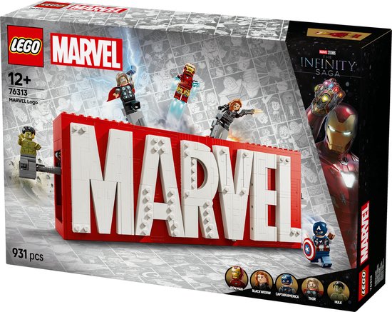 LEGO Marvel: MARVEL logo en minifiguren verzamelset 76313 van LEGO