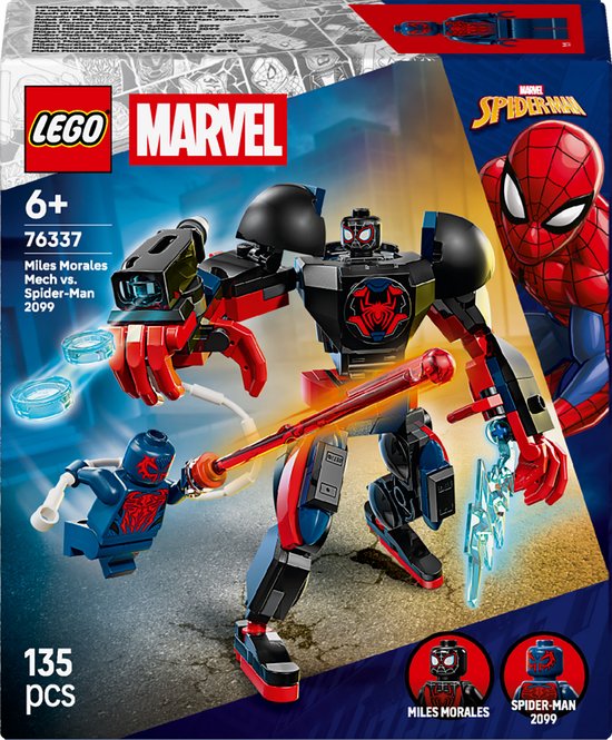 LEGO Marvel Miles Morales Mecha vs. Spider-Man 2099 - Bouwpakket met Speelgoed voor Kinderen - 76337 van Merkloos