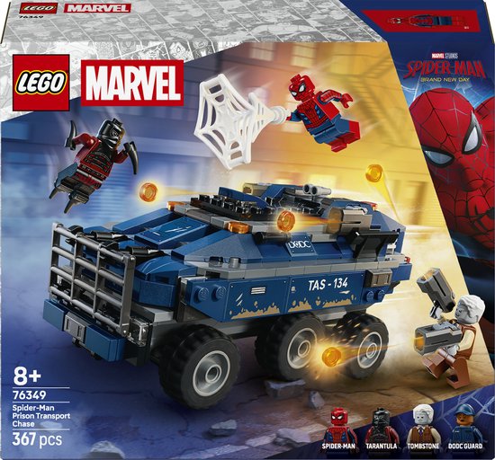 LEGO® ǀ Marvel Spider-Man Achtervolging van Gevangenistransport - Superheldenbouwset met 4 Minifiguren - Cadeau voor Kinderen Vanaf 8 Jaar en Fans van Spider-Man: Brand New Day - 76349 van Merkloos