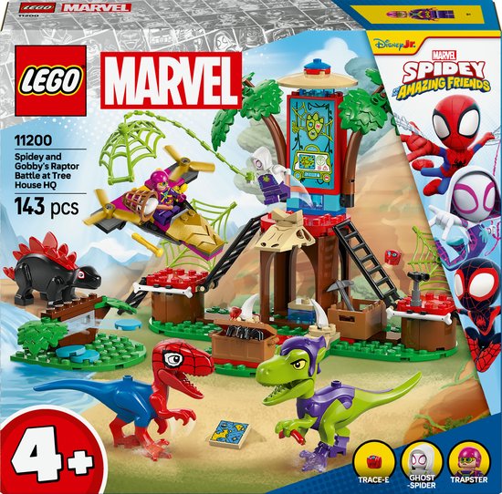 LEGO Marvel Spidey en zijn geweldige vriendjes Spidey en Gobby's raptorstrijd bij de boomhut 11200 van LEGO