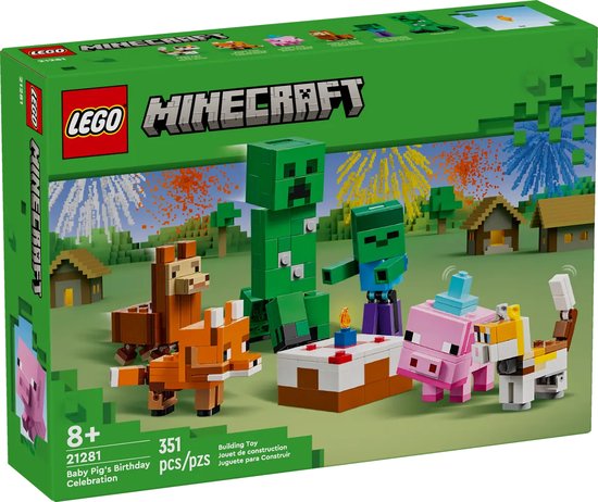 LEGO Minecraft 21281 - Verjaardag van het biggetje (Baby Pig's Birthday Celebration) van Merkloos